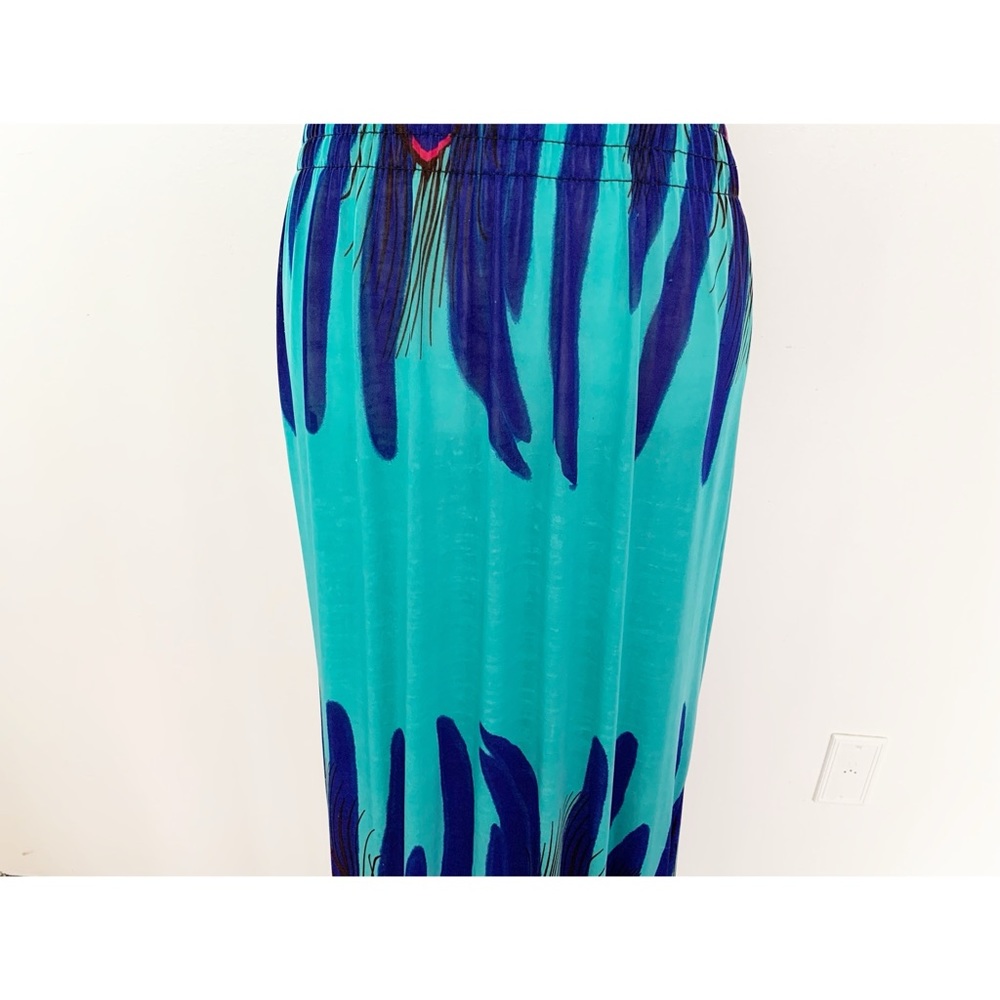 Multi color Peacock print Maxi Dress Size XXL - Picture 6 of 10